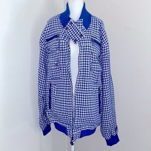 Live Mechanics houndstooth bomber jacket